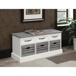 6-drawer Storage Bench White and Grey by Coaster Home Furnishings 12 6-drawer Storage Bench White and Grey by Coaster Home Furnishings -Coaster Home Furnishings Shop white and grey coaster home furnishings accent cabinets 501196 4f 1000