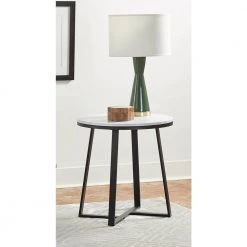 23in White and Matte Black Round Faux Marble End Table by Coaster Home Furnishings 9 23in White and Matte Black Round Faux Marble End Table by Coaster Home Furnishings -Coaster Home Furnishings Shop white and matte black coaster home furnishings end side tables 723237 31 1000