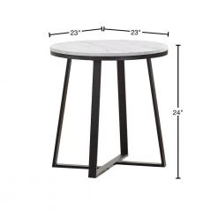 23in White and Matte Black Round Faux Marble End Table by Coaster Home Furnishings 8 23in White and Matte Black Round Faux Marble End Table by Coaster Home Furnishings -Coaster Home Furnishings Shop white and matte black coaster home furnishings end side tables 723237 40 1000