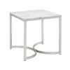 22 in. White and Satin Nickel Square Faux Marble End Table by Coaster Home Furnishings -Coaster Home Furnishings Shop white and satin nickel coaster home furnishings end side tables 721867 64 1000