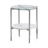 21 in. White Carrara Faux Marble and Chrome Round Glass End Table by Coaster Home Furnishings -Coaster Home Furnishings Shop white carrara faux marble and chrome coaster home furnishings end side tables 723277 64 1000