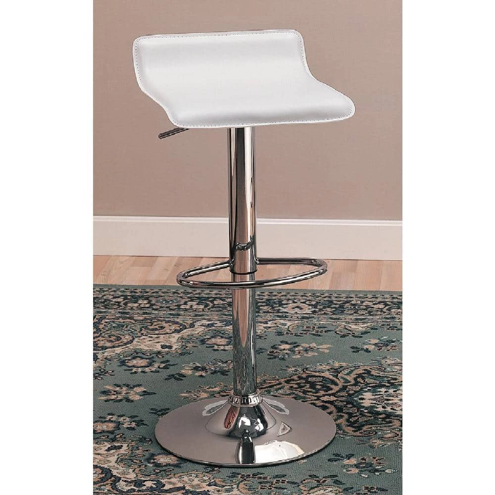 29 in. Upholstered Backless Bar Stools with Adjustable Height White and Chrome (Set of 2) by Coaster Home Furnishings 7 29 in. Upholstered Backless Bar Stools with Adjustable Height White and Chrome (Set of 2) by Coaster Home Furnishings - Image 5
