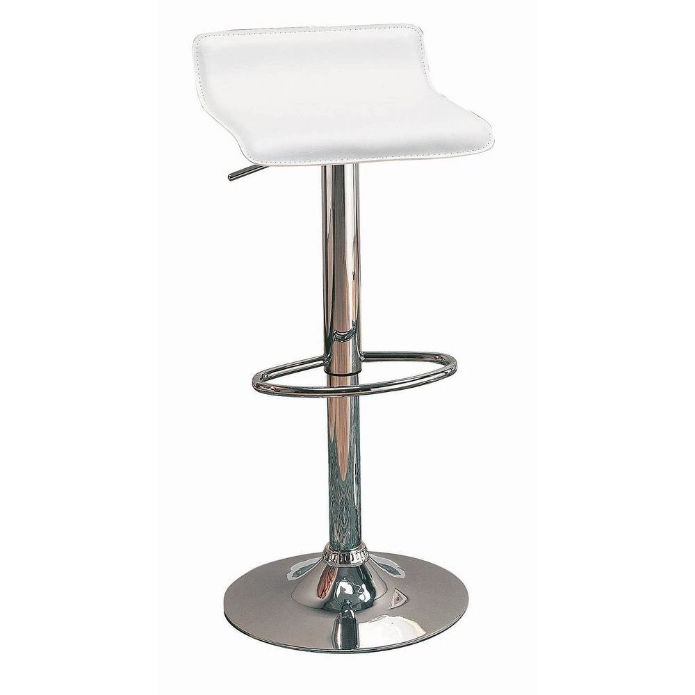 29 in. Upholstered Backless Bar Stools with Adjustable Height White and Chrome (Set of 2) by Coaster Home Furnishings 6 29 in. Upholstered Backless Bar Stools with Adjustable Height White and Chrome (Set of 2) by Coaster Home Furnishings - Image 4
