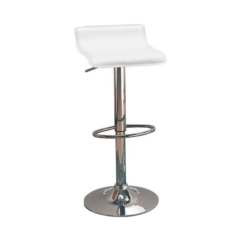 29 in. Upholstered Backless Bar Stools with Adjustable Height White and Chrome (Set of 2) by Coaster Home Furnishings 5 29 in. Upholstered Backless Bar Stools with Adjustable Height White and Chrome (Set of 2) by Coaster Home Furnishings - Image 3