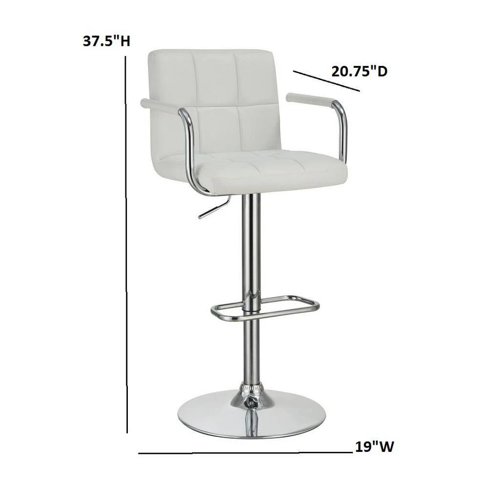 Adjustable Bar Stool White and Chrome by Coaster Home Furnishings 7 Adjustable Bar Stool White and Chrome by Coaster Home Furnishings - Image 5