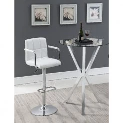 Adjustable Bar Stool White and Chrome by Coaster Home Furnishings 13 Adjustable Bar Stool White and Chrome by Coaster Home Furnishings -Coaster Home Furnishings Shop white chrome coaster home furnishings bar stools 121097 31 1000