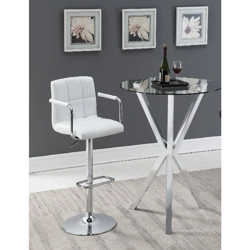 Adjustable Bar Stool White and Chrome by Coaster Home Furnishings 8 Adjustable Bar Stool White and Chrome by Coaster Home Furnishings - Image 6