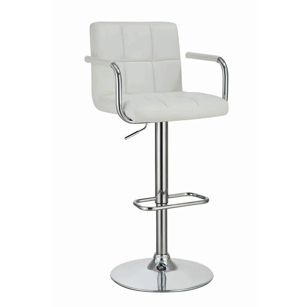 Adjustable Bar Stool White and Chrome by Coaster Home Furnishings 3 Adjustable Bar Stool White and Chrome by Coaster Home Furnishings