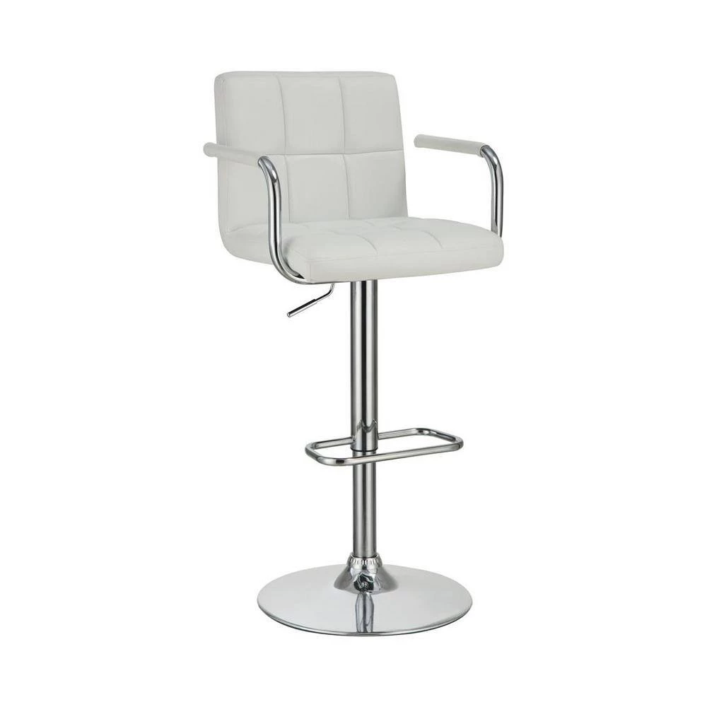 Adjustable Bar Stool White and Chrome by Coaster Home Furnishings 5 Adjustable Bar Stool White and Chrome by Coaster Home Furnishings - Image 3
