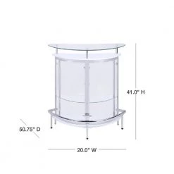 White, Chrome and Clear Home Bar Unit with Acrylic Front by Coaster Home Furnishings -Coaster Home Furnishings Shop white chrome coaster home furnishings home bars 101066 40 1000