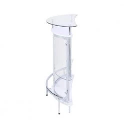 White, Chrome and Clear Home Bar Unit with Acrylic Front by Coaster Home Furnishings -Coaster Home Furnishings Shop white chrome coaster home furnishings home bars 101066 4f 1000