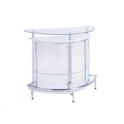White, Chrome and Clear Home Bar Unit with Acrylic Front by Coaster Home Furnishings