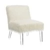 White and Clear Faux Sheepskin Upholstered Accent Chair by Coaster Home Furnishings 1 White and Clear Faux Sheepskin Upholstered Accent Chair by Coaster Home Furnishings -Coaster Home Furnishings Shop white coaster home furnishings accent chairs 904059 64 1000