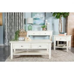 47.25 in. White Rectangle Wood Sofa Table with Lower Shelf by Coaster Home Furnishings 19 47.25 in. White Rectangle Wood Sofa Table with Lower Shelf by Coaster Home Furnishings -Coaster Home Furnishings Shop white coaster home furnishings console tables 753309 31 1000