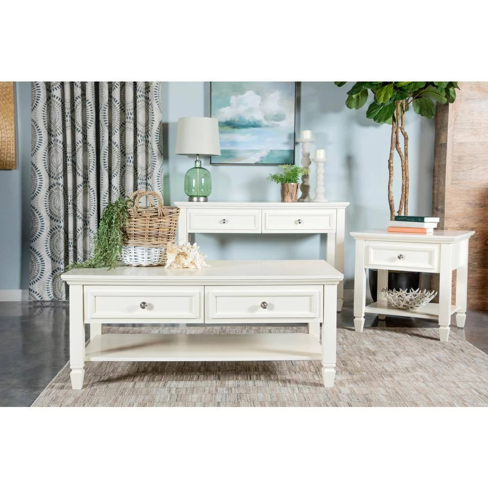 47.25 in. White Rectangle Wood Sofa Table with Lower Shelf by Coaster Home Furnishings 11 47.25 in. White Rectangle Wood Sofa Table with Lower Shelf by Coaster Home Furnishings - Image 9
