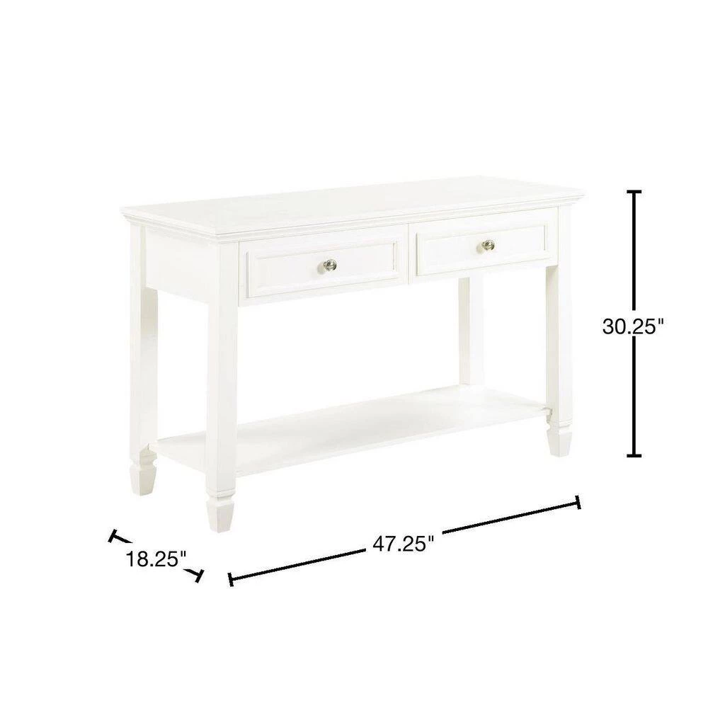 47.25 in. White Rectangle Wood Sofa Table with Lower Shelf by Coaster Home Furnishings 5 47.25 in. White Rectangle Wood Sofa Table with Lower Shelf by Coaster Home Furnishings - Image 3