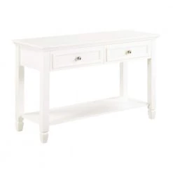 47.25 in. White Rectangle Wood Sofa Table with Lower Shelf by Coaster Home Furnishings