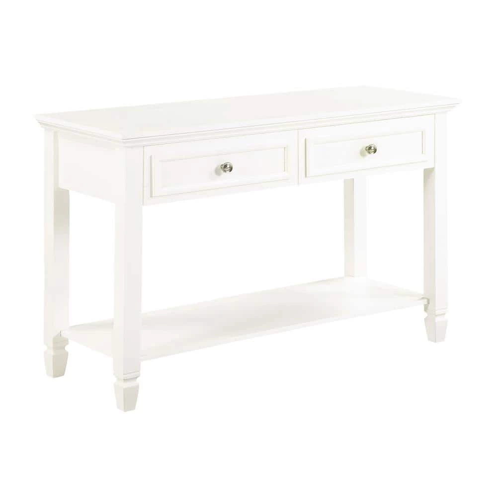 47.25 in. White Rectangle Wood Sofa Table with Lower Shelf by Coaster Home Furnishings 3 47.25 in. White Rectangle Wood Sofa Table with Lower Shelf by Coaster Home Furnishings