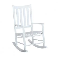 White Wooden Slat Back Rocking Chair by Coaster Home Furnishings