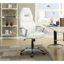 Adjustable Height Office Chair White and Silver by Coaster Home Furnishings -Coaster Home Furnishings Shop white coaster home furnishings task chairs 800150 31 1000