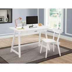 47.25 in. 2-Piece White Writing Desk Set by Coaster Home Furnishings