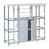 43 in. H White High Gloss Open Back Metal Frame Bar Cabinet with Glass Shelf by Coaster Home Furnishings -Coaster Home Furnishings Shop white high gloss chrome and clear coaster home furnishings home bars 182757 64 1000