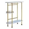41 in. H Matte Brass and White Oak Metal Bar Unit with 3-Tier by Coaster Home Furnishings -Coaster Home Furnishings Shop white oak and matte brass coaster home furnishings home bars 182528 64 1000